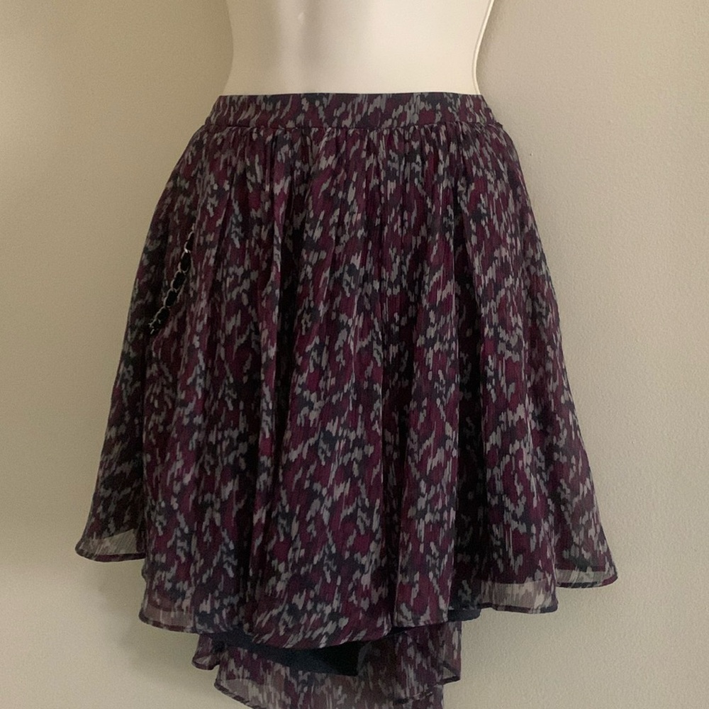 A/X Armani exchange soft plum black twirl skirt w pockets